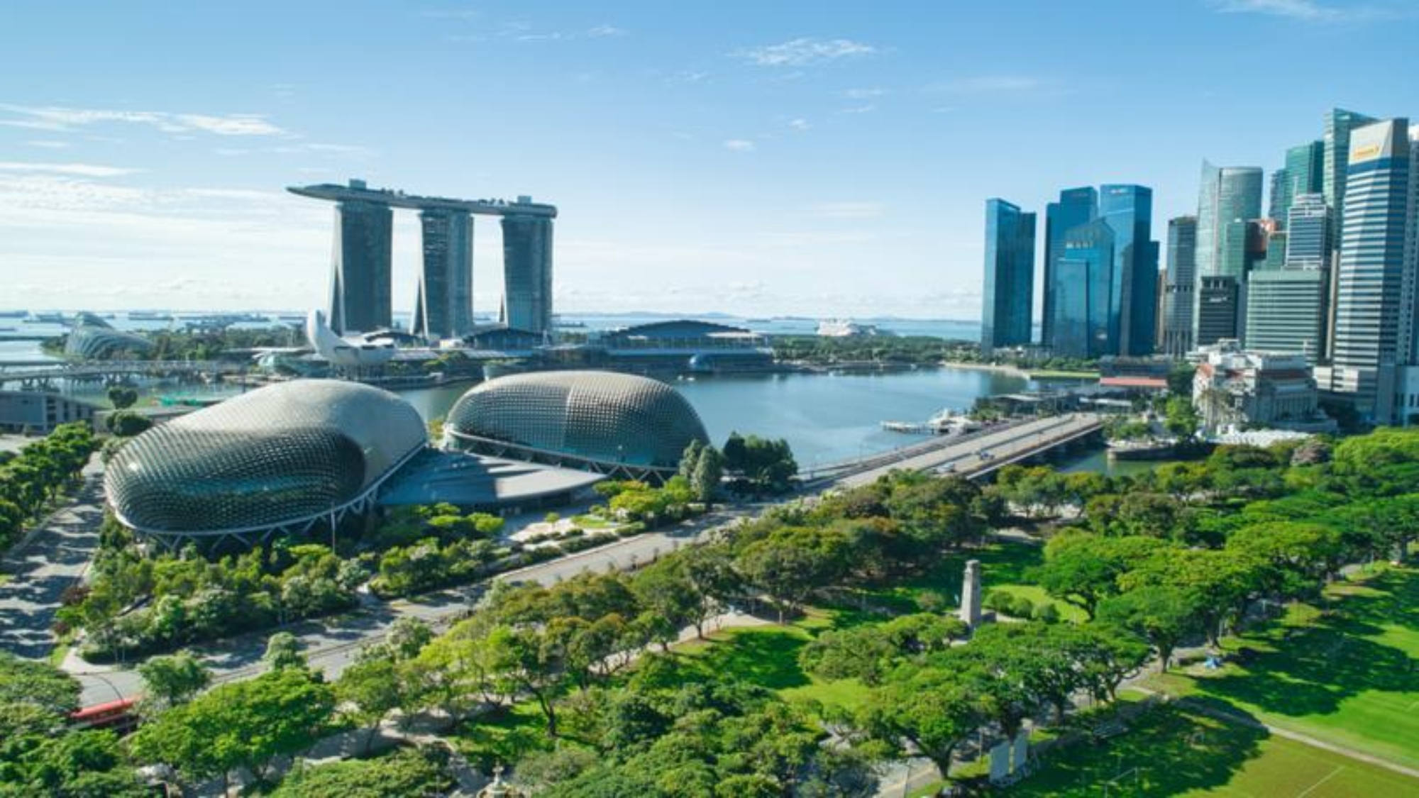 Aerial shot of Singapore Skyline